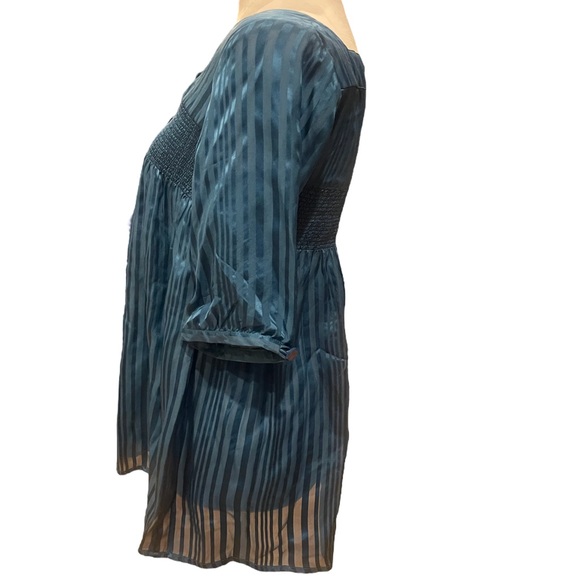 Fossil. 100% Silk. Size Small. Babydoll Blouse. Sheer.🤩🤩 - Picture 3 of 14